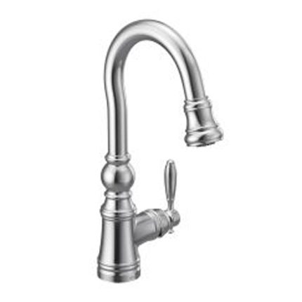 Single Lever ADA Chrome Pull Down Bar Prep Faucet