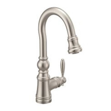 Single Lever ADA Spot Resist Stainless Pull Down Bar Prep Faucet